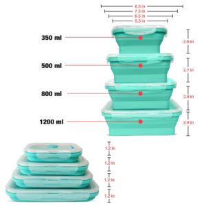 GERUSEA bowl with lid silicone bowls mixing salad bowl with lid food storage containers rv kitchen microwave bowl calapsable bowls rv storage solutions