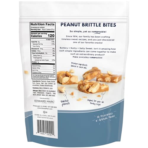 Edward Marc Chocolatier Peanut Brittle Bites, 16 oz