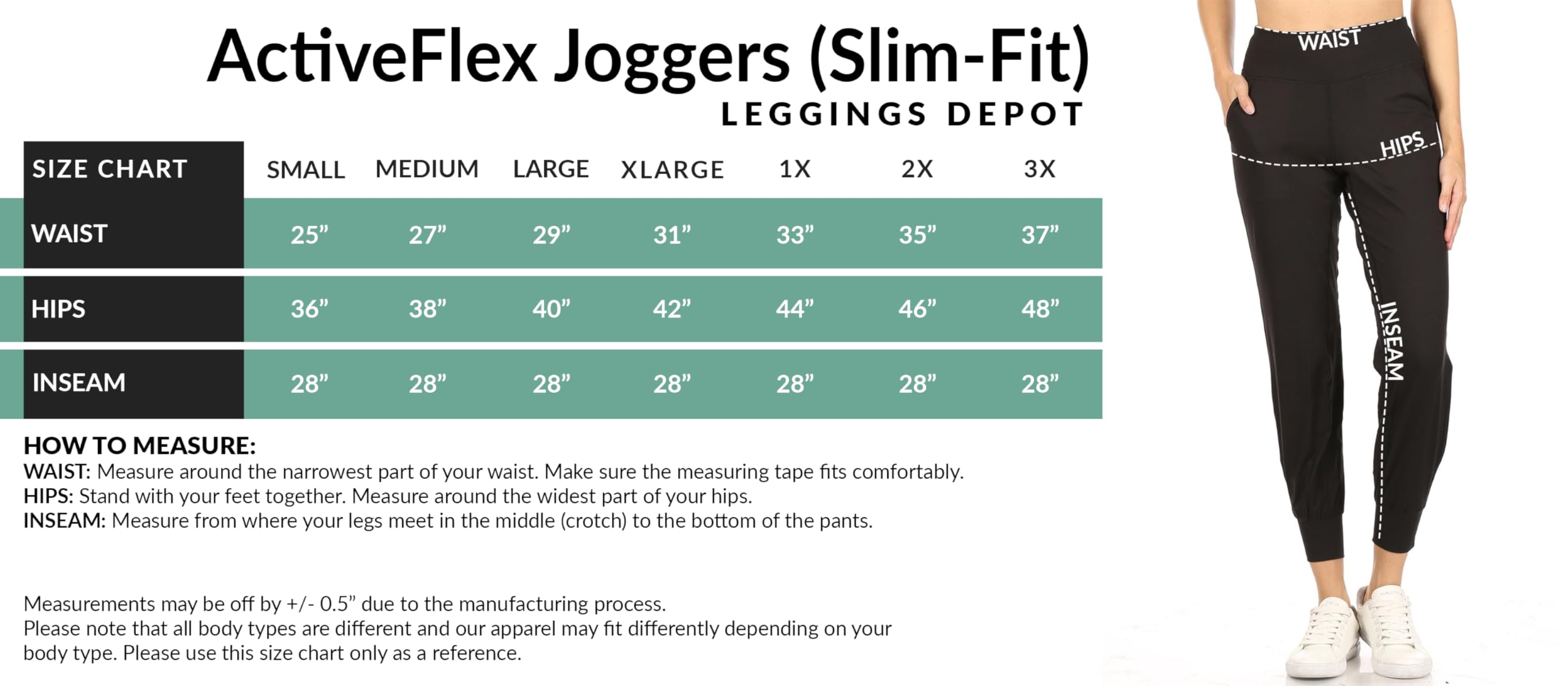 Leggings Depot ActiveFlex Jogger Yoga Pants with Pockets (Full Length, Black, Large)