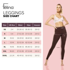 Felina Velvety Super Soft Lightweight Leggings (Black - X-Large) - Yoga Pants, Workout Clothes, Breathable Leggings - Soft Stretch Women Pants - Cooling Leggings