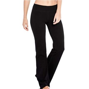 Houmous S-XXXL 29''31''33''35'' Inseam Women's Cotton Bootcut Pants Inner Pocket(Petite-29 Inseam-Black, X-Large)