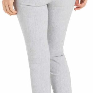 Hilary Radley Womens Pull On Ankle Pant (Heather Light Gray, X-Large)