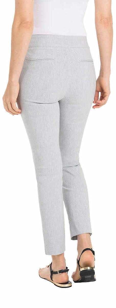 Hilary Radley Womens Pull On Ankle Pant (Heather Light Gray, X-Large)