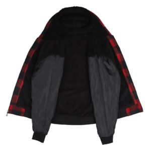 Facitisu Men's Plaid Fleece Jackets Warm Winter Workout Casual Flannel Lined Full Zip Hoodie Plus Size S-5XL