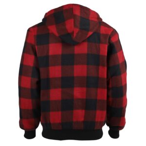 Facitisu Men's Plaid Fleece Jackets Warm Winter Workout Casual Flannel Lined Full Zip Hoodie Plus Size S-5XL