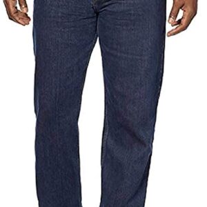 Kirkland Signature Men's 5-Pocket Jeans, Relaxed Fit, 100% Cotton, Double-Seam Stitching, Dark Blue (38x30)