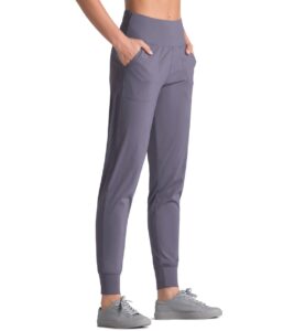 dragon fit joggers for women with pockets,high waist workout yoga tapered sweatpants women's lounge pants (medium, joggers78-vintage purple)