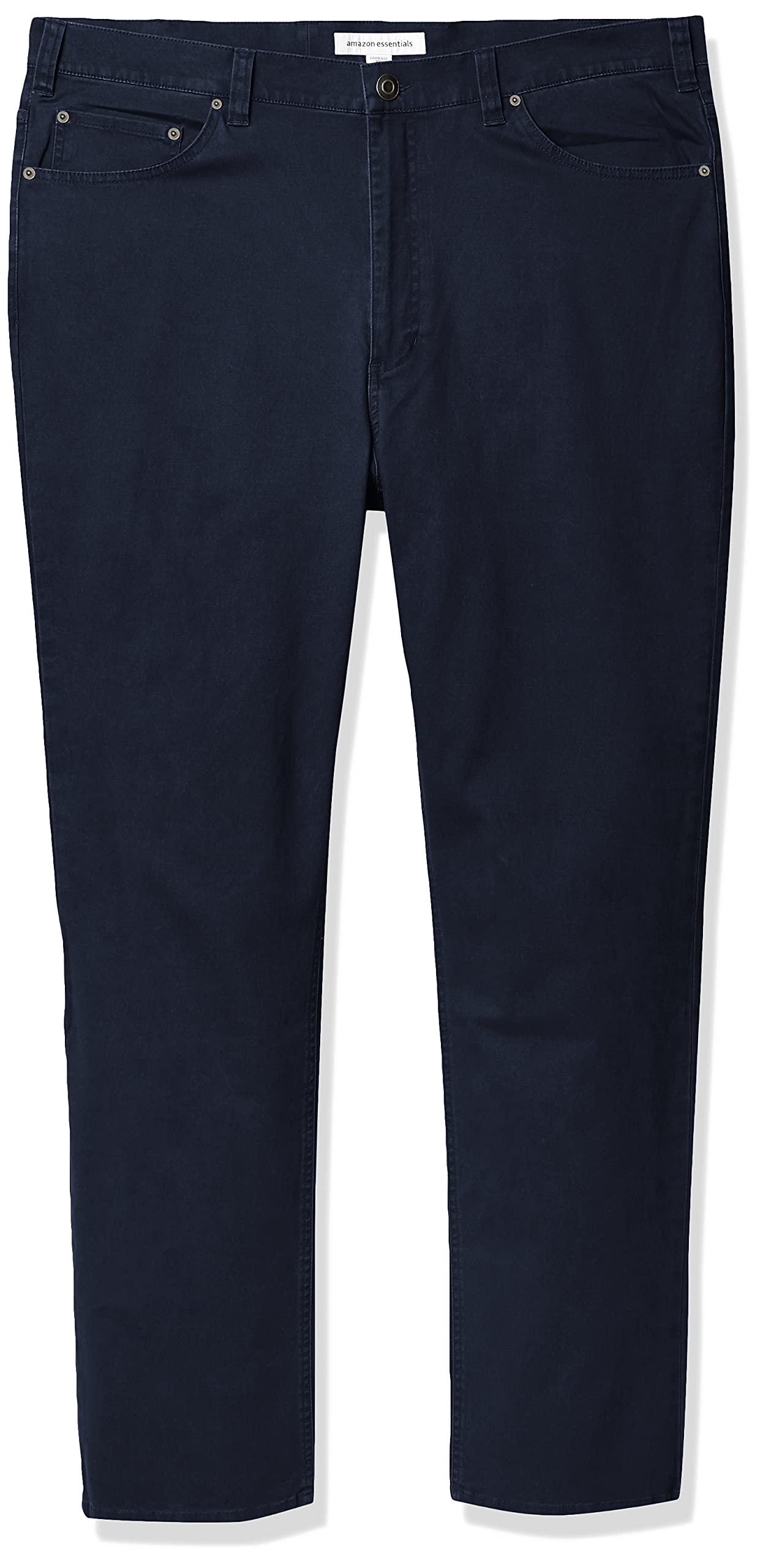 Amazon Essentials Men's Straight-Fit 5-Pocket Stretch Twill Pant, Navy, 35W x 30L