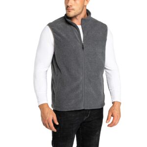 33,000ft men's fleece vest, lightweight warm zip up polar vests outerwear with zipper pockets, sleeveless jacket for winter