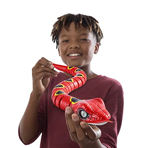 Robo Alive Slithering Snake Series 3 Red by ZURU Battery-Powered Robotic Light Up Reptile Toy That Moves (Red), Multi-Color, 7150A