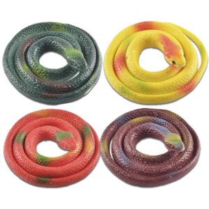 LRCXL Rubber Snakes to Keep Birds Away - 4 Pieces Realistic Fake Snake Toys for Garden Props to Keep Birds Away, Scare Squirrels, Mice, Pranks