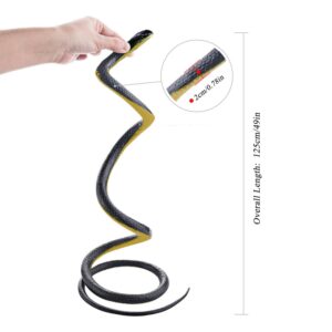 Homdipoo Realistic Fake Rubber Snake Toys Black That Look Real Prank Stuff Cobra 49 Inch Long