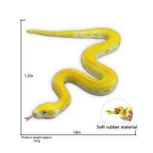 SIENON Realistic Fake Snakes Toy Soft Rubber Snake Figure Garden Snake Scare Birds and Squirrels, Python Action Model Snake Toy Figurines Stress Relief Toys Halloween Prank Props (Python)