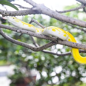 SIENON Realistic Fake Snakes Toy Soft Rubber Snake Figure Garden Snake Scare Birds and Squirrels, Python Action Model Snake Toy Figurines Stress Relief Toys Halloween Prank Props (Python)