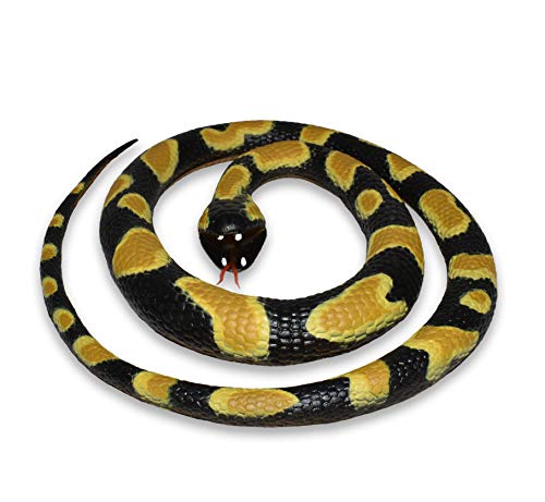 WILD REPUBLIC Rubber Snake, Ball Python Toy, Gifts Kids, 26", Black