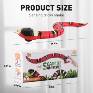 FauKait Smart Sensing Snake Toy,Interactive Toys Snake for Kids, Cats&Dog Kitten Toys USB Rechargeable Electric Simulation Slithering Serpent Realistic Snake Prank Prop for Halloween