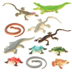 Terra by Battat – 60 Pcs Lizards Animal Tube – Realistic Plastic Animal Toys – Reptile & Amphibian Figurines – Frog, Alligator, Snake & More for Kids and Toddlers 3+