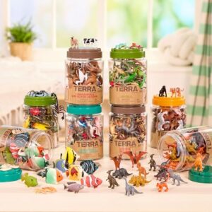 Terra by Battat – 60 Pcs Lizards Animal Tube – Realistic Plastic Animal Toys – Reptile & Amphibian Figurines – Frog, Alligator, Snake & More for Kids and Toddlers 3+