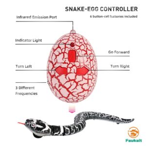 FauKait Remote Control Snake Toy RC&Robot Electric Snake Toy Fast Moving of Fake Rattlesnake Christmas Halloween Toys Party Favor Gifts Joke Prank for Kids Boys(Black)