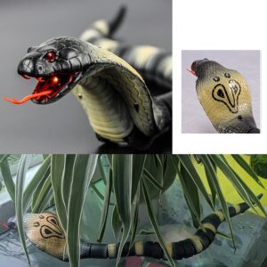 FANFX remote control Naja snake toy electric snake toy for kids rc snake toy for cats Rechargeable realistic Cobra snake for pranks (GRAY BLACK)