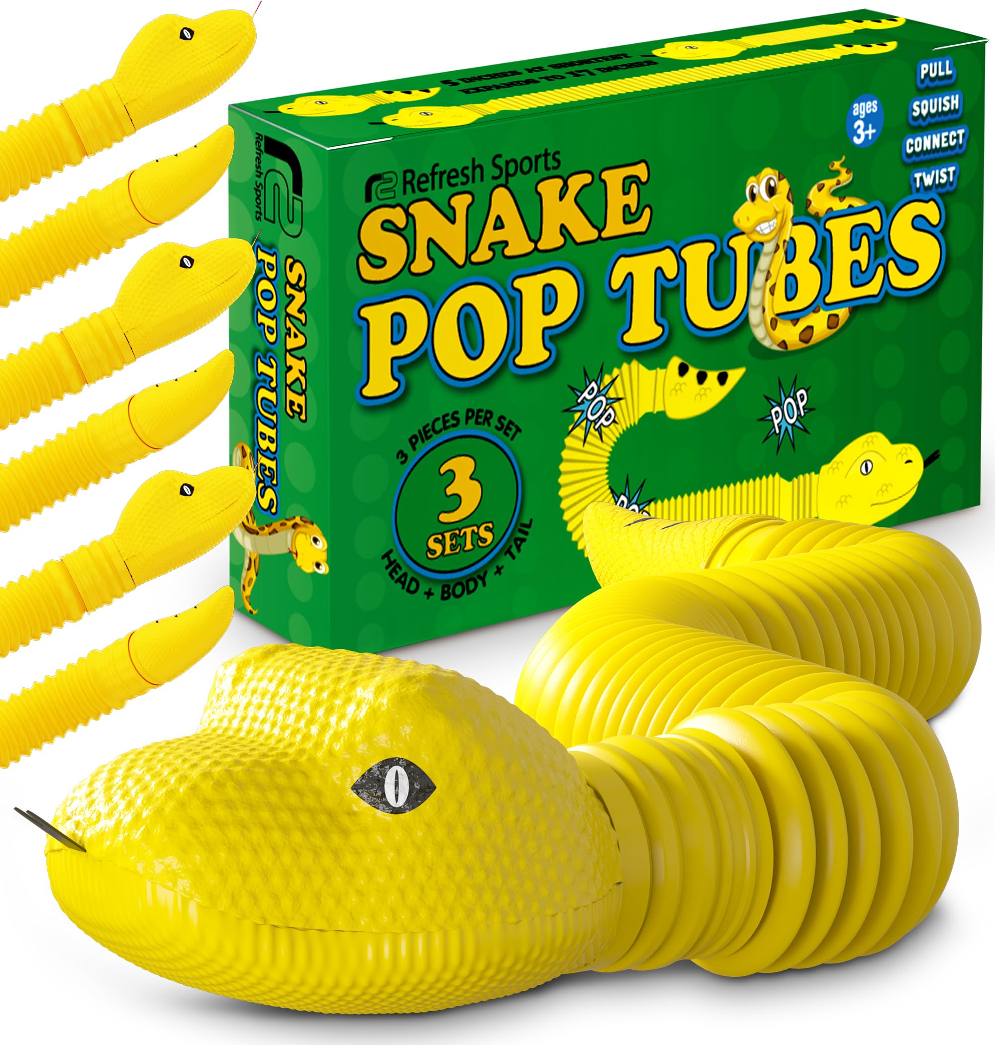 Animal Pop Tubes Snake Toys for Kids Sensory Toys - Toddler Fidget Toys for Boys & Girls- Engaging Pop Tube Sensory Toy for Toddlers - Snake Toy Sensory Tubes for Children Party Favors Fidget Tubes