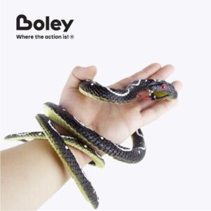 Boley Jumbo Snakes - 4 Pack 52" Long Realistic Rubber Snake Toy Set - Python, Rattlesnake, Garden Snake, Cobra - Fake Snake Prank Toys and Party Favors for Kids