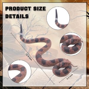 Morofme Realistic Fake Snakes Rubber Snake Toy Plastic Snake Scare Birds Soft Rattlesnake Figurine Snake Prank Props Halloween Snake Decorations for Garden April Fool's Day