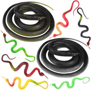 shyflpopo 8 pcs rubber snakes realistic decoration for garden props to scare birds, squirrels, mice, pranks,halloween party decoration,prank toys, and party favors for kids