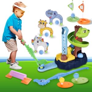 Upgraded Kids Golf Toys Set - Baby Golf Club Set Seahorse Putter,Indoor & Outdoor Mini Golf Game - Toddler Golf Set Birthday Gifts for Boys Girls 3-12