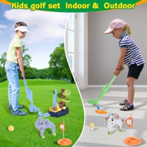 Upgraded Kids Golf Toys Set - Baby Golf Club Set Seahorse Putter,Indoor & Outdoor Mini Golf Game - Toddler Golf Set Birthday Gifts for Boys Girls 3-12