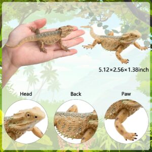 Rismise Lizard Figurine Toys Lizard Animals Figures Lizard Toys Plastic Lizard Model Bearded Dragon Animal Figurines for Cake Decoration Educational Toys Gecko Animal Trick Reptile Prank Props