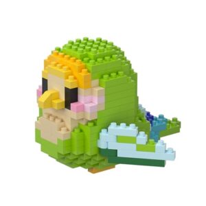 elegrafy parrot cute bird series mini bricks micro building kit for kids pets toys compatible nano (green golden parrot)