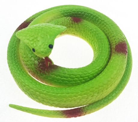 ILOKEY Adult prank snake toy Snake Soft rubber snake (green)