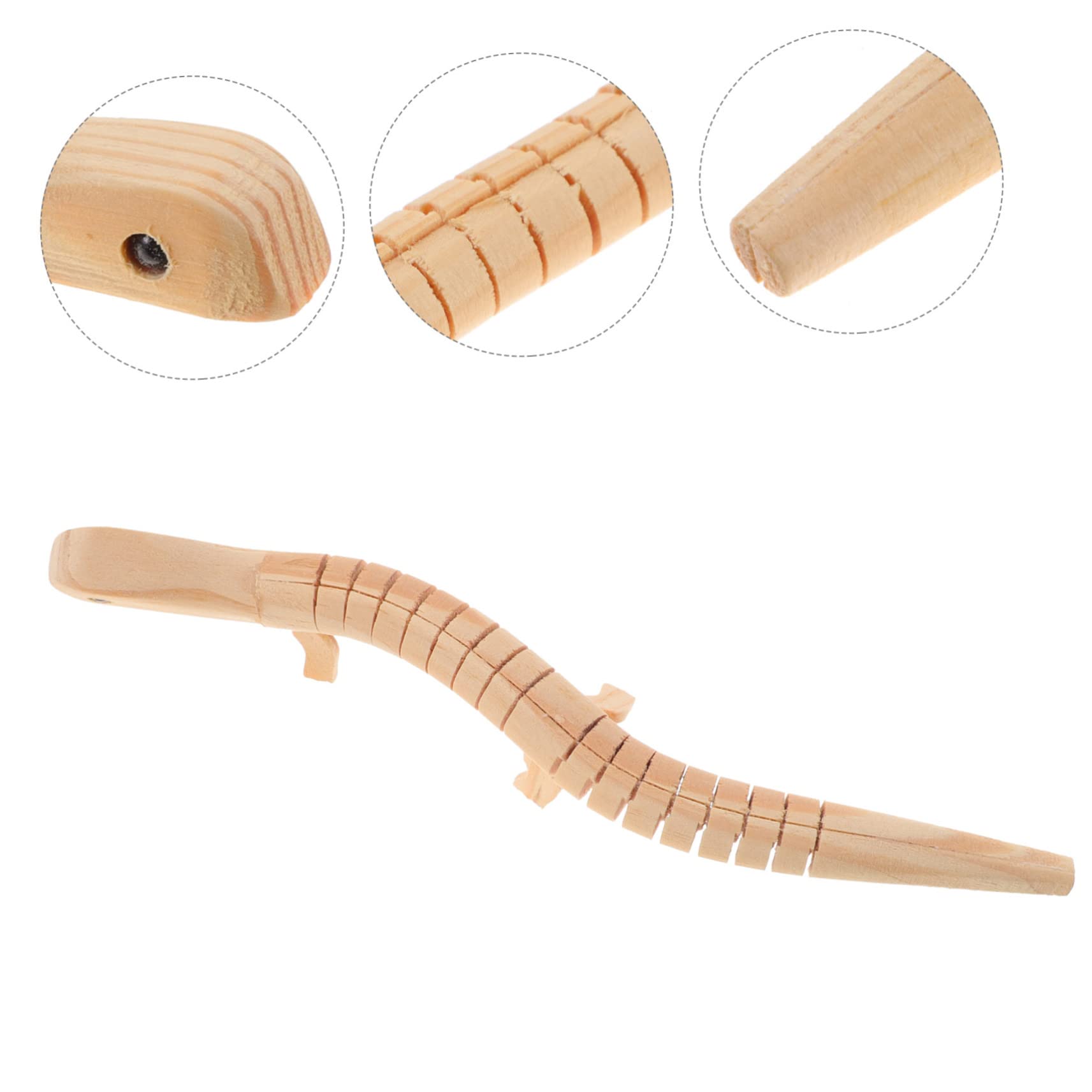 SAFIGLE 5pcs Unfinished Lizard Model Lizard Wiggle Reptile Chameleon Prank Props Wood Lizard Toy Wood Lizards to Paint Flexible Timber Lizard Animal Wooden Craft Supplies Artificial Child