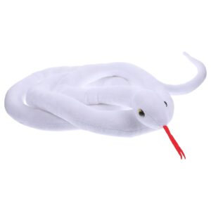 LUOZZY Prank Snake Doll Plush Snake Model Large Snake Stuffed Fake Snake Prop Halloween Decor, White - 200CM