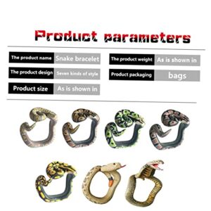 Toyvian Eco Friendly Toys Realistic Fake Snake Halloween Snake Toy Simulation Snake Bracelet Halloween Toys Scary Prank Toy for Women Halloween Party Snake Toy Model