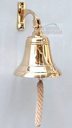 Brass Ship Bell Polished Nautical, Heavy Duty Polished Brass Bell, Brass Maritime Duty Watch Ships Bell by The Metal Magician