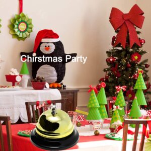 WEKOIL Call Bell Golden Desk Service Bell Customer Ding Bell for Restaurant Hotel Room Kitchen Party School Classroom Office Elderly Teachers Students Large Bright Bell 3.35 inch