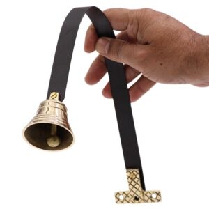 Roorkee Instruments Dog Doorbell Solid Brass Bell, Premium Quality Dog Training Bell for Loud Clear Sound, Metal Dog bell with Screws for disciplining, Doorbell For Stores, Restaurants, Bar and Hotel.