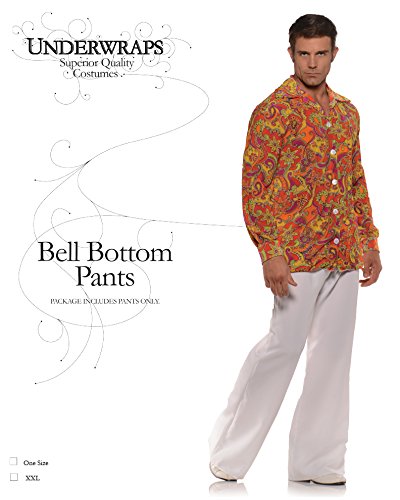 Underwraps Costumes Men's Plus-Size Bell Bottom Pant, White, XX-Large