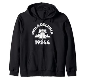philly neighborhood 19244 zip code philadelphia liberty bell zip hoodie