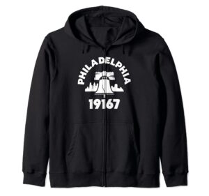 philly neighborhood 19167 zip code philadelphia liberty bell zip hoodie