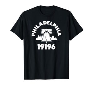 philly neighborhood 19196 zip code philadelphia liberty bell t-shirt