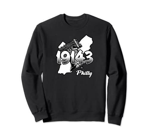 Philadelphia Silhouette with Zip Code 19143 and Liberty Bell Sweatshirt