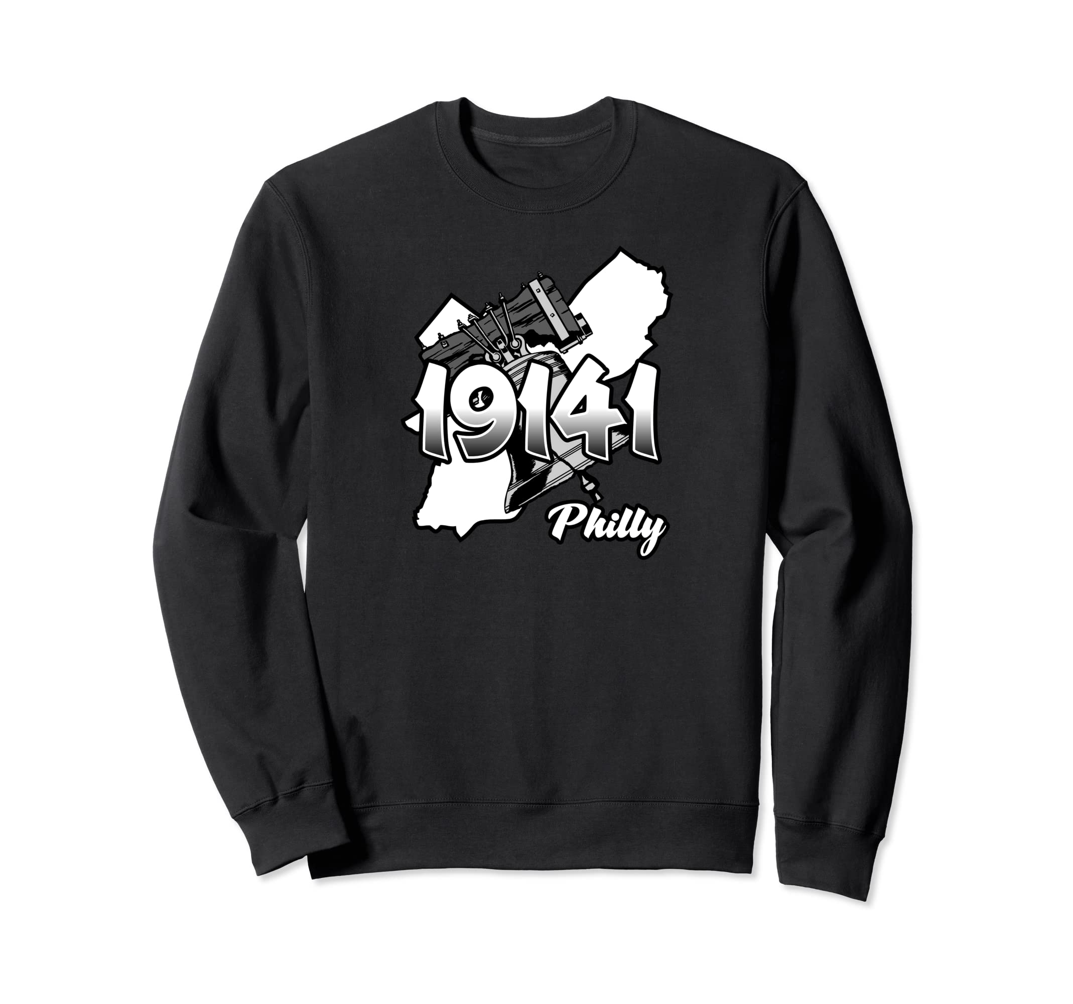 Philadelphia Silhouette with Zip Code 19141 and Liberty Bell Sweatshirt