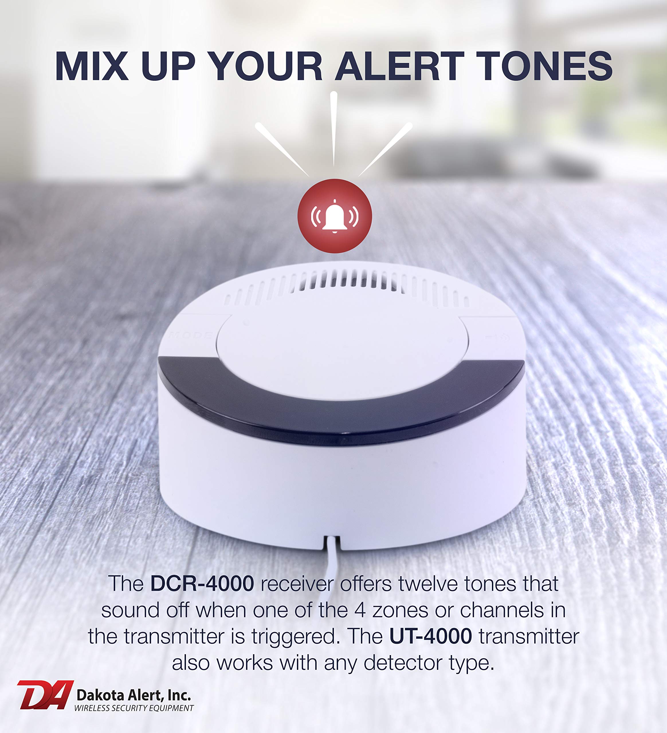 Dakota Alert Wireless Doorbell - UTDCR-4000 One Mile Long Range Wireless Door Bell 4000ft, Doorbell, Panic Button, Mailbox Alert System, Universal Transmitter & DCR-4000 Wireless Receiver