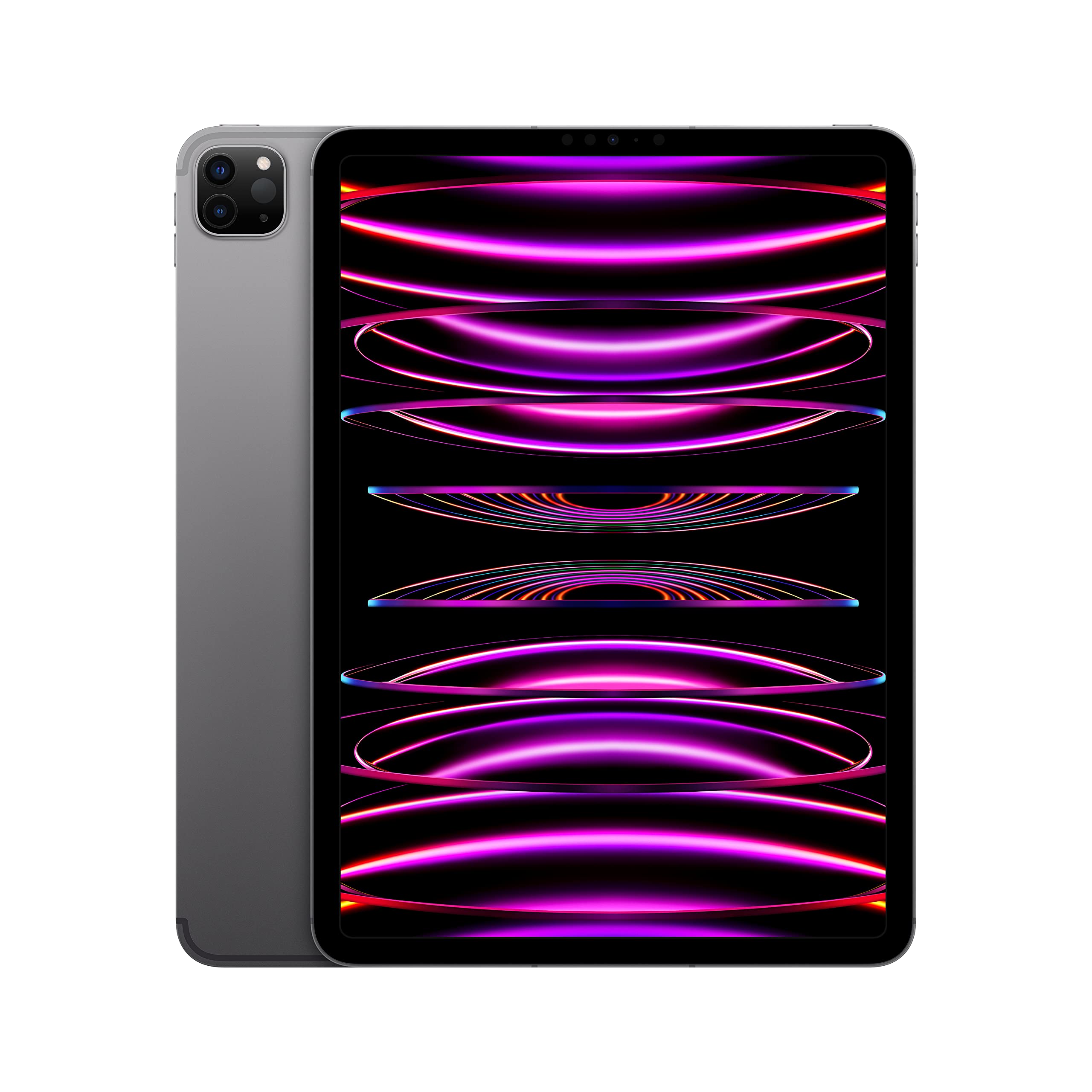 Apple iPad Pro 11-inch (4th generation): with M2 chip, Liquid Retina display, 128GB, Wi-Fi 6E + 5G cellular, 12MP front/12MP and 10MP back cameras, Face ID, all-day battery life – Space Gray