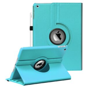 10.2 inch ipad case fit ipad 9th generation 2021/ ipad 8th generation 2020/ ipad 7th generation 2019-360 degree rotating 10.2 ipad case cover for ipad 10.2 with sleep wake (sky blue)