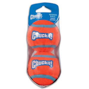 Chuckit Dog Tennis Ball Dog Toy, Large (3 Inch Diameter) for dogs 60-100 lbs, Pack of 2