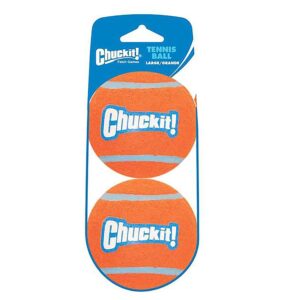 Chuckit Dog Tennis Ball Dog Toy, Large (3 Inch Diameter) for dogs 60-100 lbs, Pack of 2